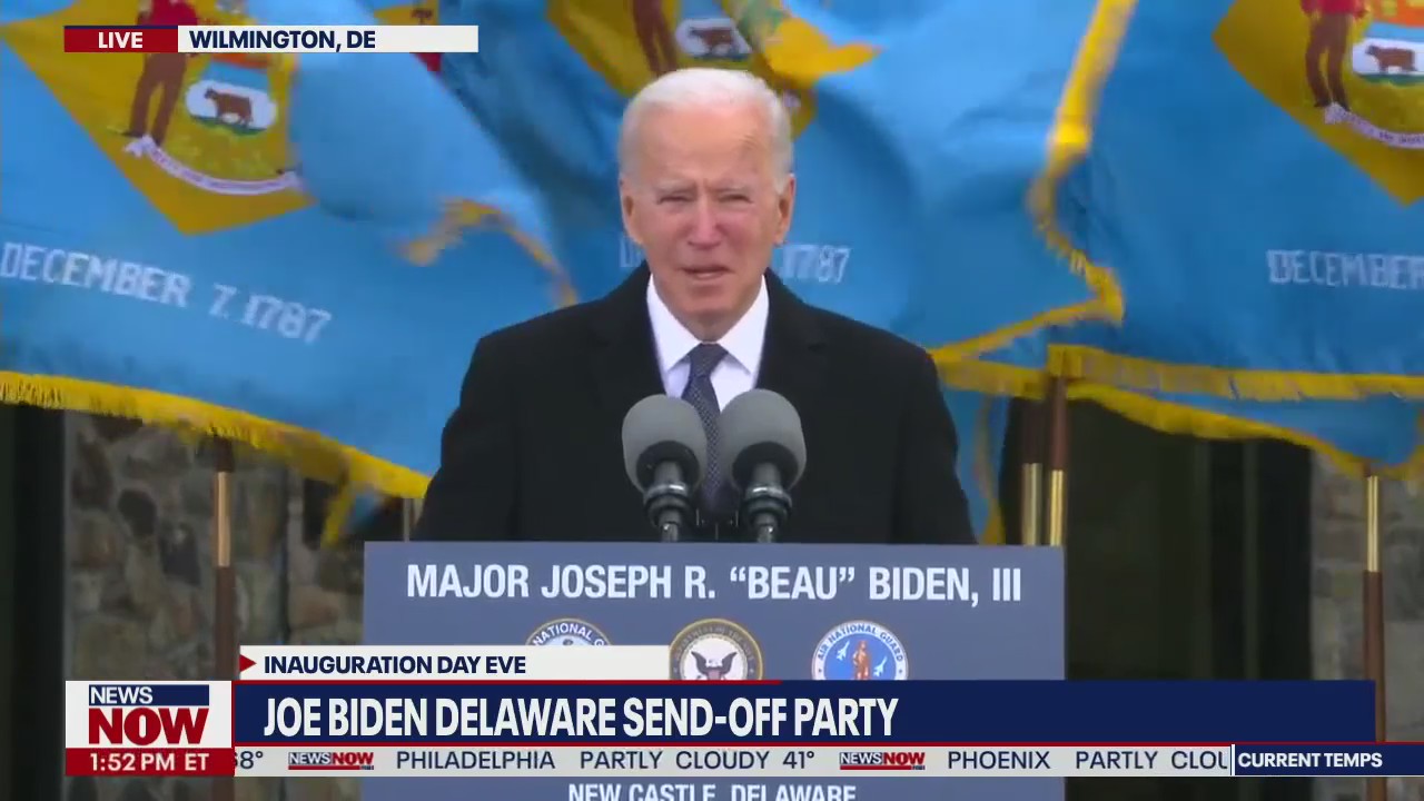 Biden gives emotional farewell to Delaware ahead of Inauguration
