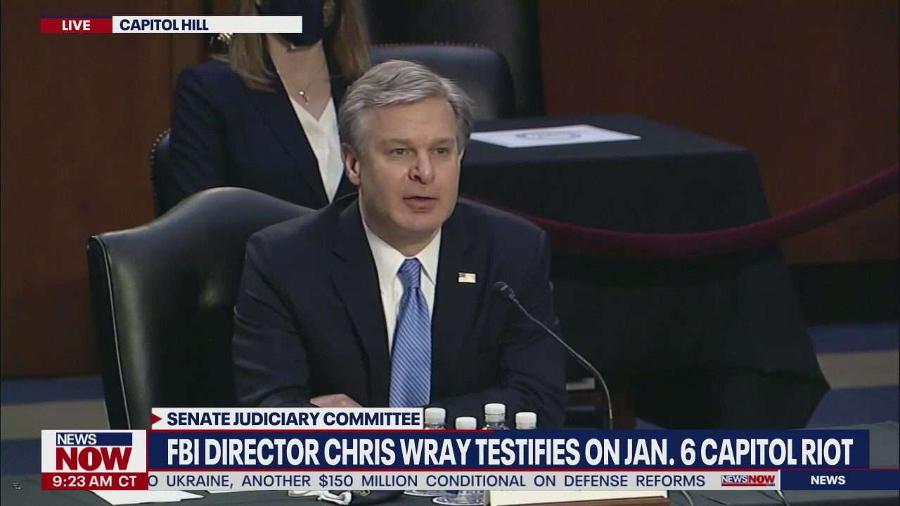 FBI Director Christopher Wray testifies on Jan. 6 Capitol riot