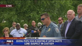 Police say 5 people killed, shooter in custody after Capital Gazette shooting in Annapolis