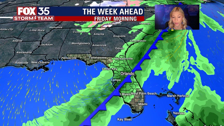 Cold front to bring rain and storms, temperatures in the 40s to Central Florida