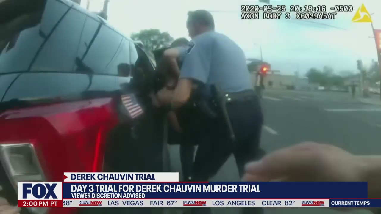 George Floyd: Police bodycam video played in court for jurors, shows full encounter with Derek Chauvin