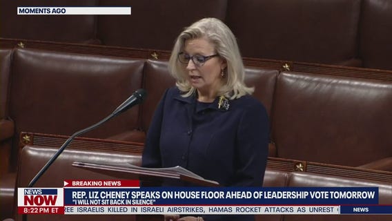 Liz Cheney speaks on U.S. House floor ahead of leadership vote tomorrow; " I will not sit back and watch in silence"