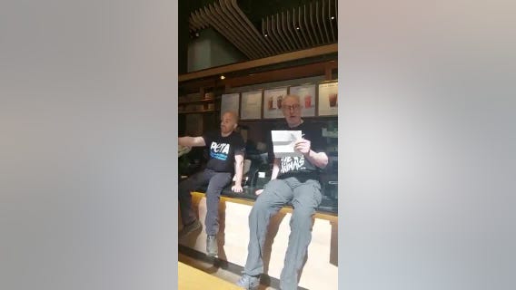 'Succession' actor James Cromwell glues hand to Starbucks counter