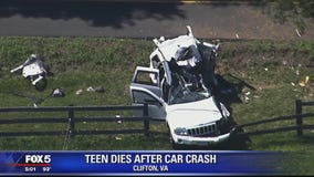 Fairfax County teen driver dies in hospital after crashing Jeep into tree