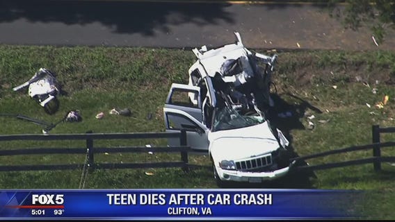 Fairfax County teen driver dies in hospital after crashing Jeep into tree