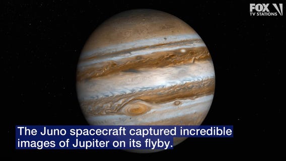 NASA probe offers dramatic glimpses of Jupiter and its moon Ganymede