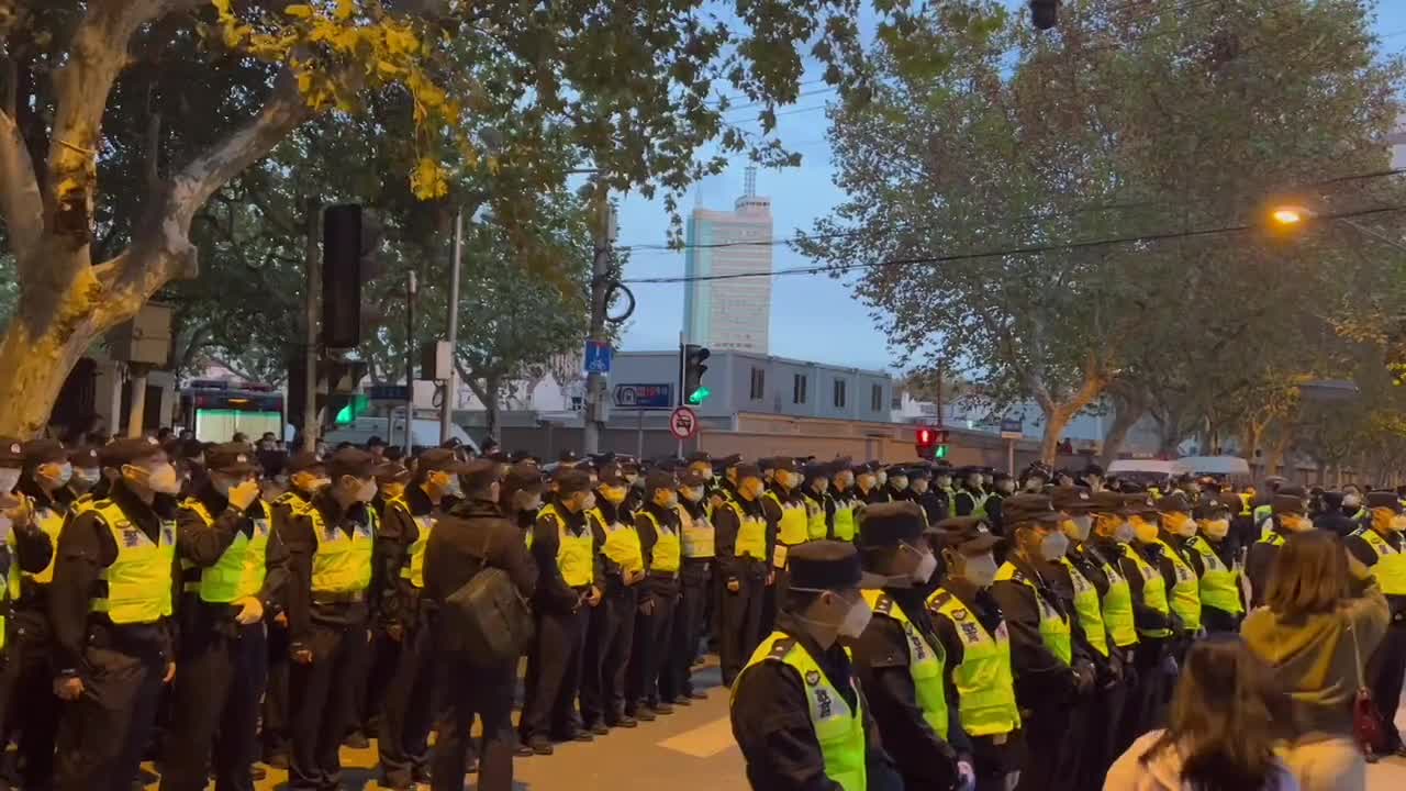 Heavy police presence reported in Shanghai as protests continue across China