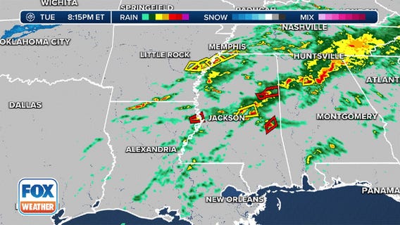 Radar shows severe weather brewing in the South