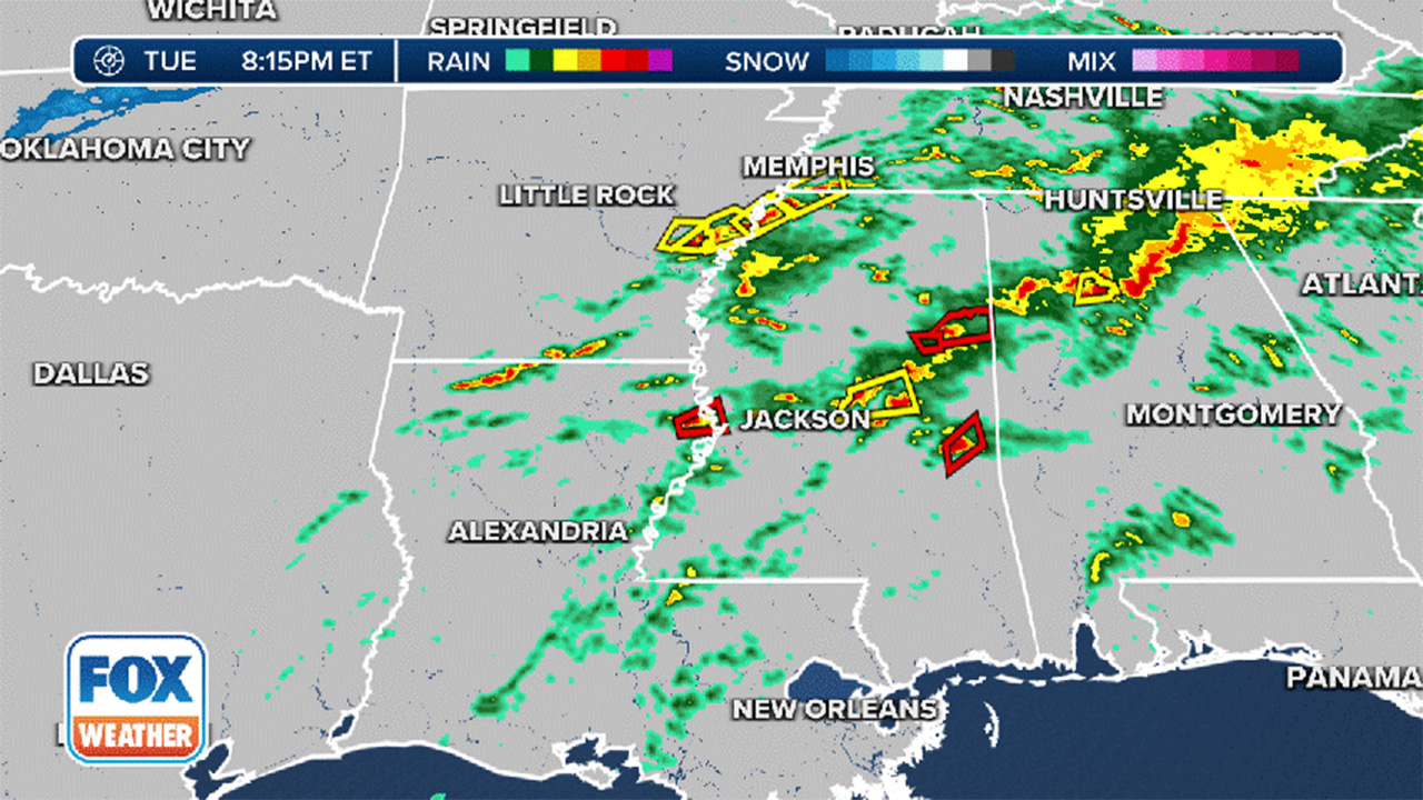 Radar shows severe weather brewing in the South