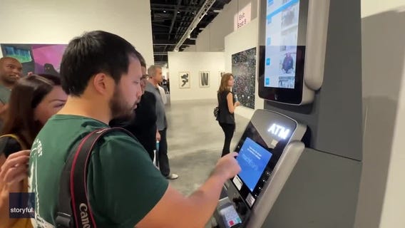 ATM at Art Basel Miami Beach displays attendees' bank balances