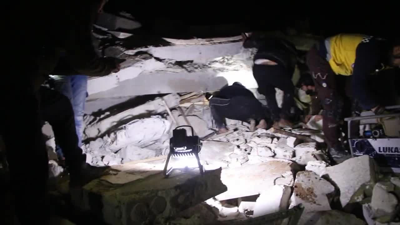 Rescuers pull child from rubble in Syria after deadly earthquake