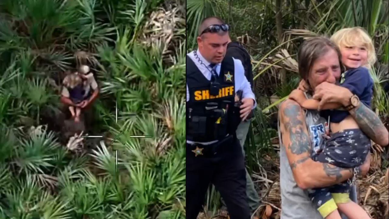 Watch: Helicopter video shows rescue of missing 4-year-old Florida boy