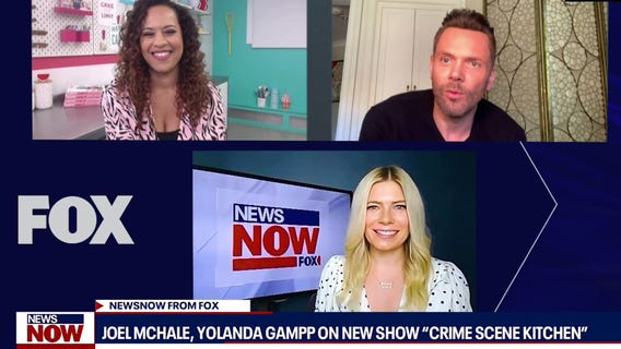 Joel McHale, Yolanda Gampp dish on show Crime Scene Kitchen