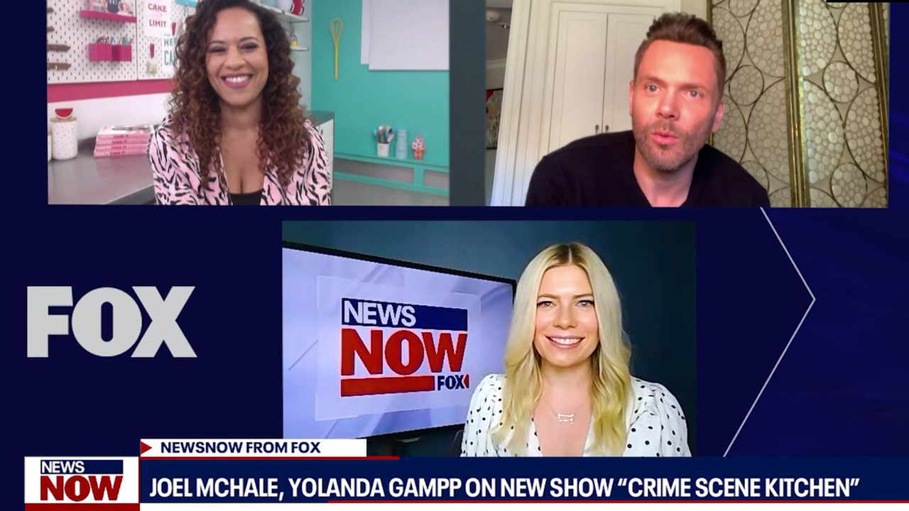 Joel McHale, Yolanda Gampp dish on show Crime Scene Kitchen