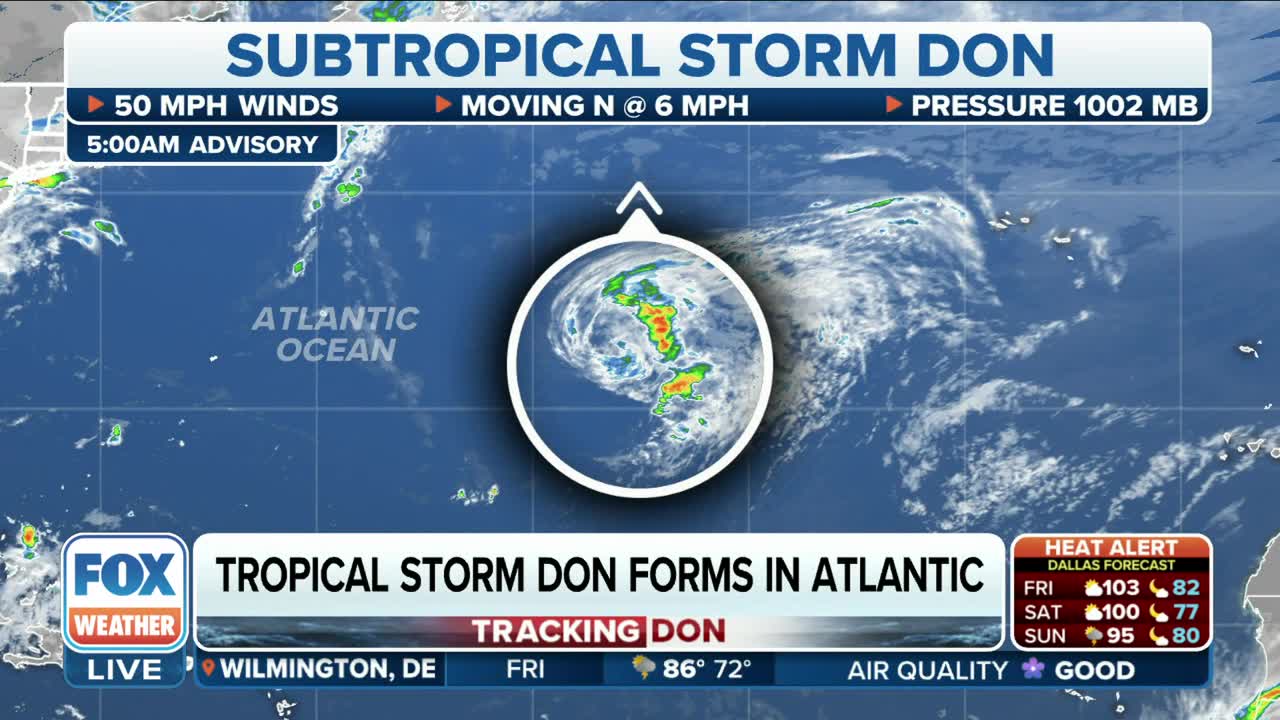 Subtropical Storm Don forms in Atlantic Ocean | LiveNOW from FOX