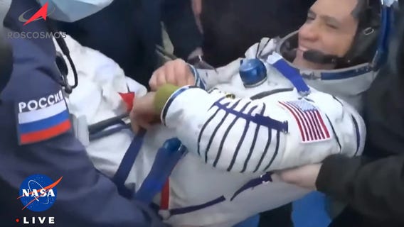 American astronaut ends record spaceflight