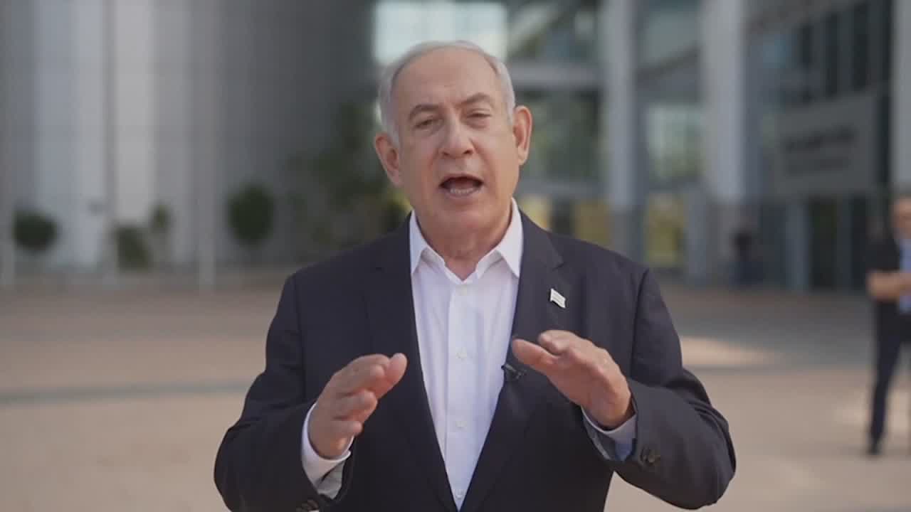 Israeli PM Benjamin Netanyahu speaks after Hamas attack