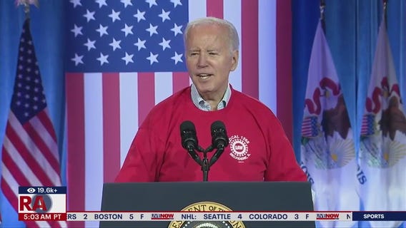 Biden interrupted by protestor during UAW speech