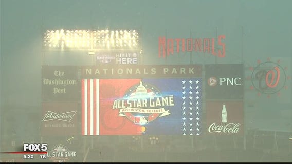 Crews get ready for MLB All-Star Game after storms pass through Nationals Park