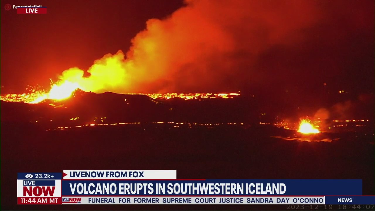 Iceland volcano erupts