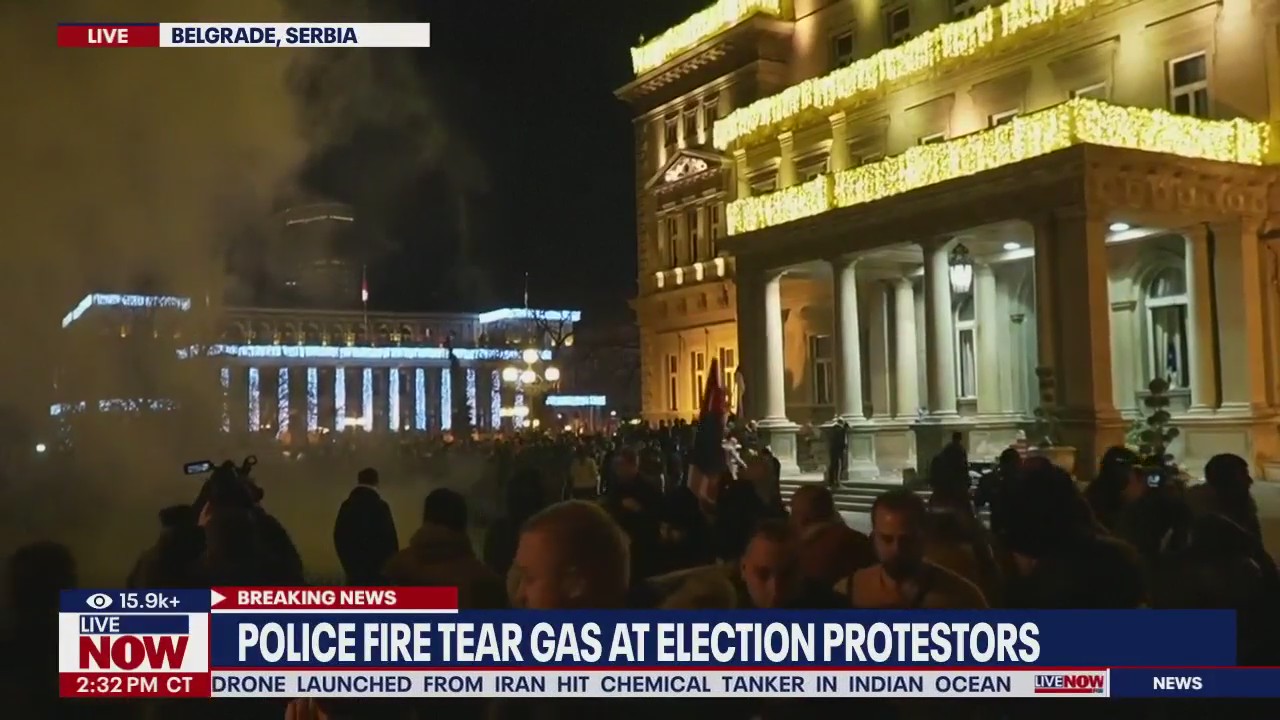 Serbia unrest: Thousands protest elections