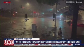 West coast storms bring floods and travel concerns