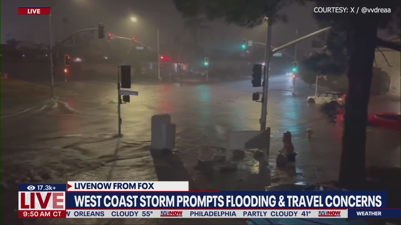West coast storms bring floods and travel concerns