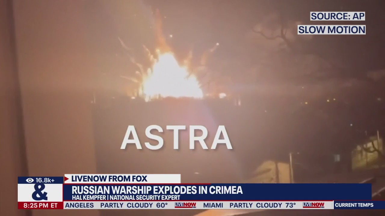 Russian warship destroyed by Ukraine in Crimea