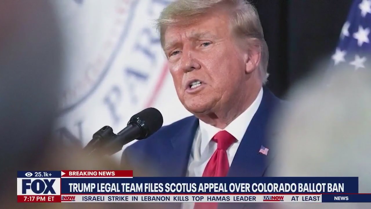 Trump appeals Colorado ballot ban to SCOTUS