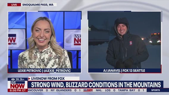 Blizzard conditions in the Washington mountains