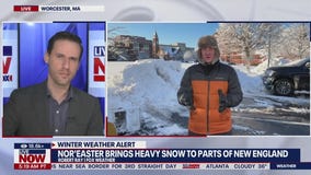 Winter snowstorm slams Worcester, Massachusetts