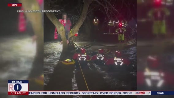 Man rescued from PA floods after climbing tree