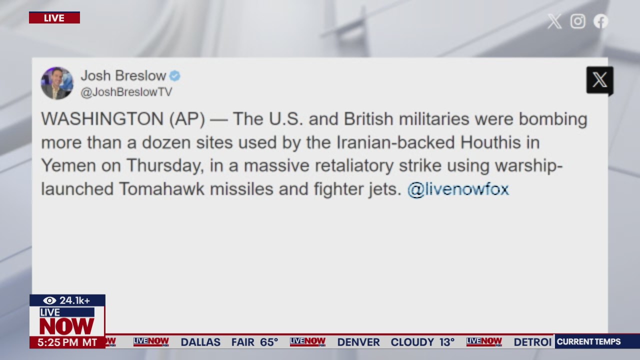 US airstrikes in Yemen: Houthis bombed by US, UK