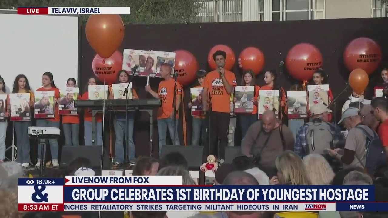 Israelis mark 1st birthday of youngest hostage