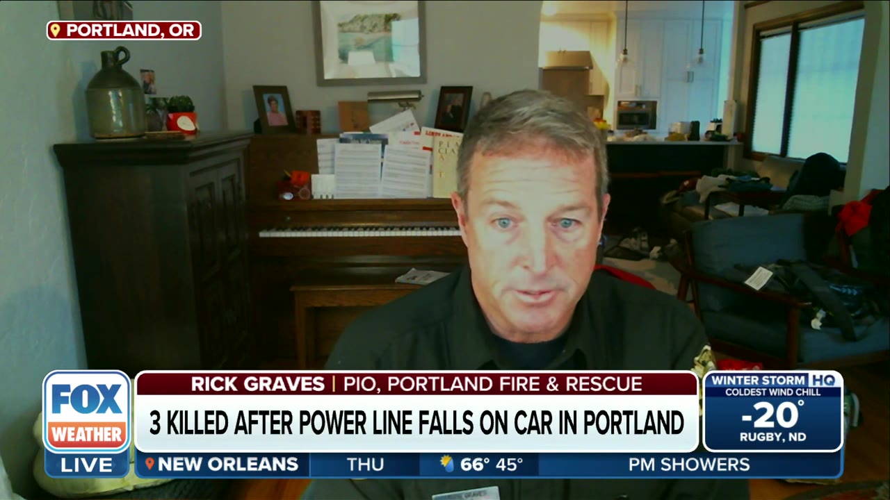 Power line falls on car, killing 3 people