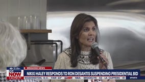 Haley reacts to DeSantis suspending campaign