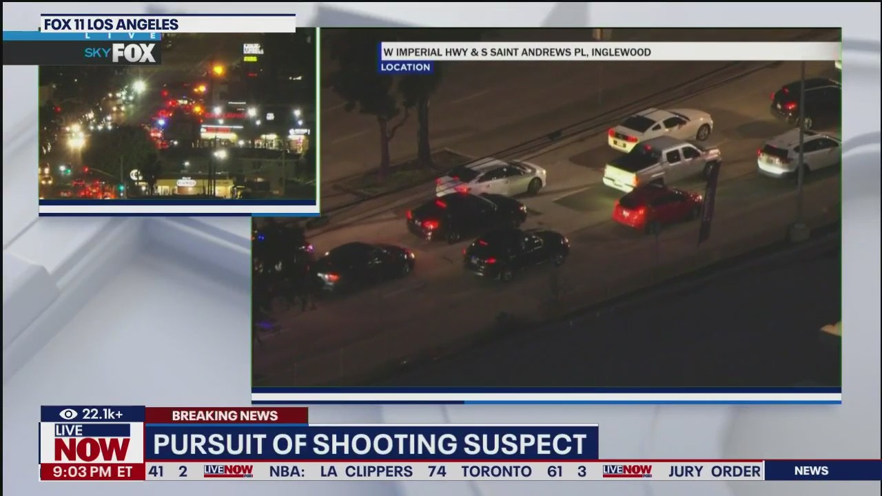 Police chase shooting suspect through LA traffic | LiveNOW from FOX