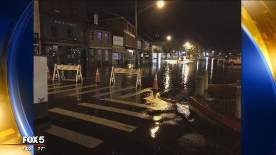 Annapolis City Dock flooding due to heavy rain