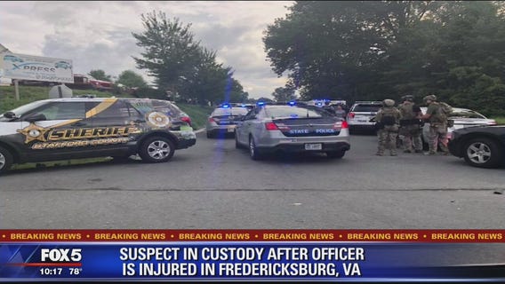 Suspect in custody after officer injured responding to domestic disturbance call in Fredericksburg