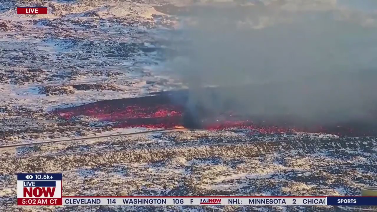 Volcano erupts in SW Iceland for third time
