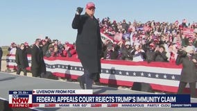 Federal appeals court denies Trump immunity claim