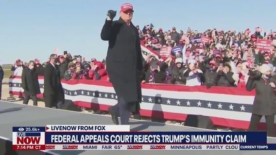 Federal appeals court denies Trump immunity claim