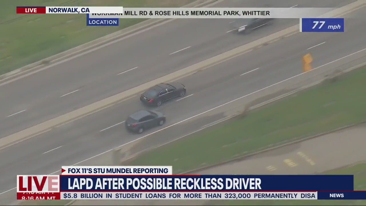Wild police chase in LA involving alleged human trafficking suspect
