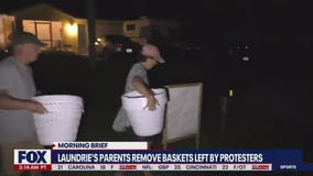 Gabby Petito: Brian Laundrie?s parents remove laundry baskets left by protesters