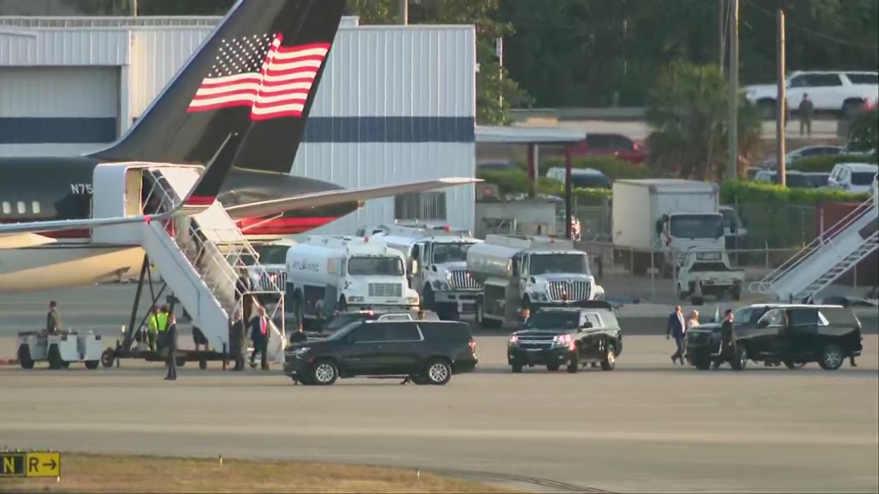 Donald Trump returns to Florida after New York arraignment