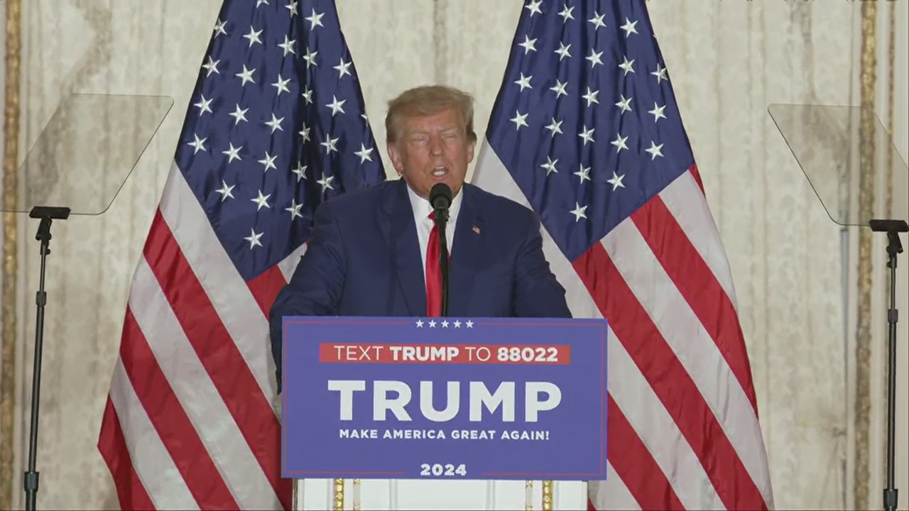 Former President Donald Trump delivers remarks on indictment