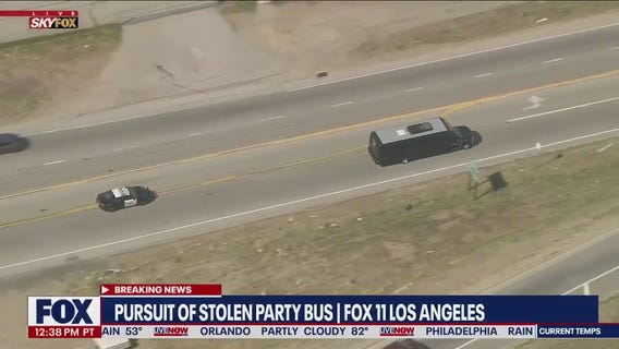 Party bus car chase: High-speed pursuit for stolen vehicle
