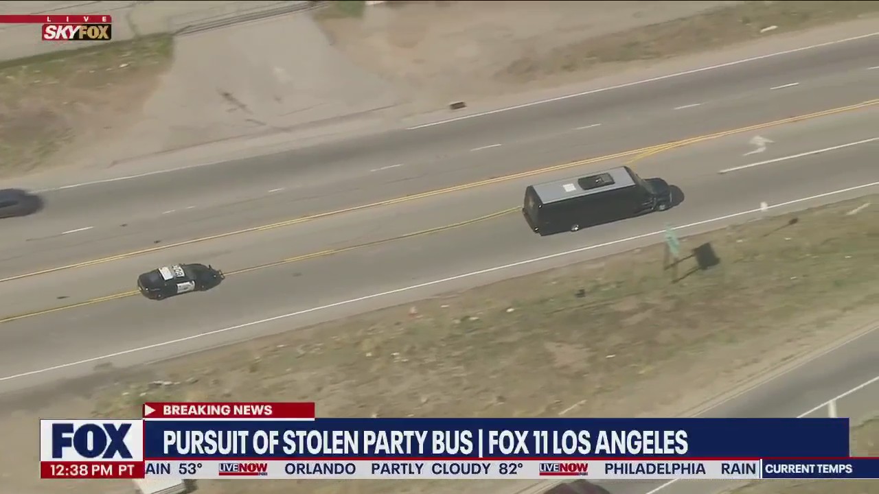 Party bus car chase: High-speed pursuit for stolen vehicle