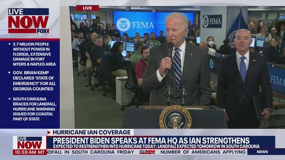 Biden speaks at FEMA HQ following Ian landfall