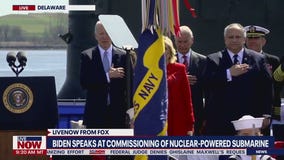 Biden speaks at USS Delaware commissioning ceremony | LiveNOW from FOX